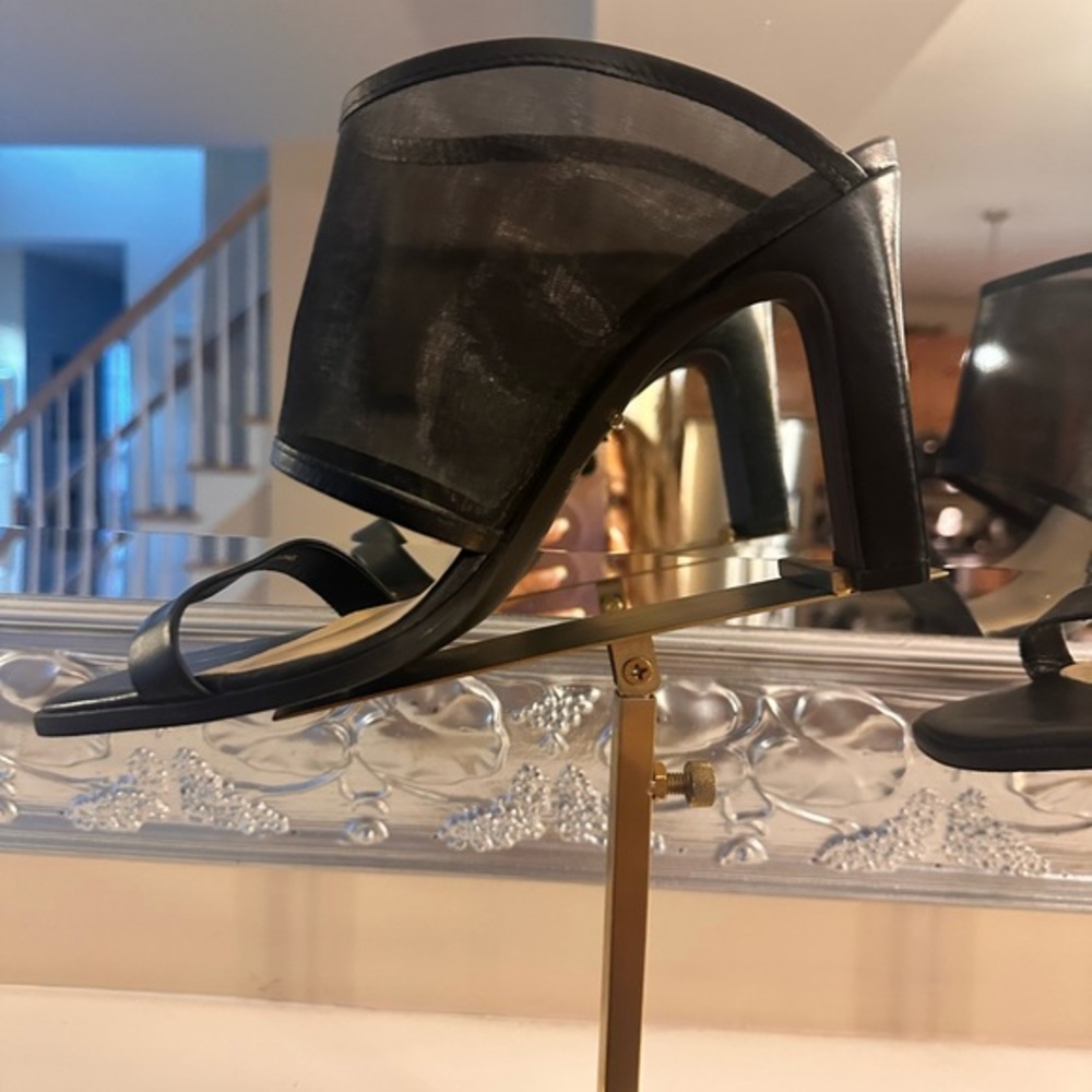 Elegant Black Heels-leather & mesh with box